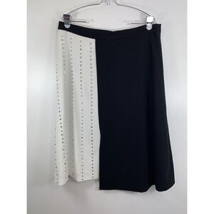 Calvin Klein Black And White Full Length Studded Skirt NWT Sz 14
